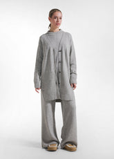 CARDIGAN IN LANA LUREX GRIGIO - GREY MELANGE | DEHA