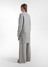 COMPLETO CARDIGAN IN LANA E PANTALONE IN MAGLIA LUREX GRIGIO - | DEHA