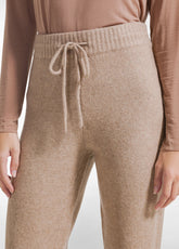 COMPLETO MAGLIA IN LANA GIROCOLLO E PANTALONE IN MAGLIA LUREX BEIGE - | DEHA