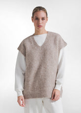 GILET IN MISTO LANA DI ALPACA BIANCO - Homewear: vestirsi bene per sentirsi meglio | DEHA