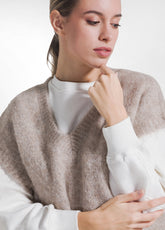 GILET IN MISTO LANA DI ALPACA BIANCO - SALT WHITE | DEHA