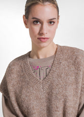 GILET IN MISTO LANA DI ALPACA BEIGE - BEIGE | DEHA