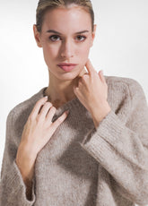 MAGLIA GIROCOLLO IN MISTO LANA DI ALPACA BIANCO - SALT WHITE | DEHA