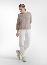 MAGLIA GIROCOLLO IN MISTO LANA DI ALPACA BIANCO - Homewear: vestirsi bene per sentirsi meglio | DEHA