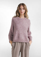MAGLIA GIROCOLLO IN MISTO LANA DI ALPACA ROSA - ROSE LAVENDER | DEHA