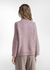 MAGLIA GIROCOLLO IN MISTO LANA DI ALPACA ROSA - ROSE LAVENDER | DEHA