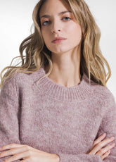 MAGLIA GIROCOLLO IN MISTO LANA DI ALPACA ROSA - ROSE LAVENDER | DEHA
