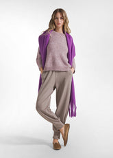 MAGLIA GIROCOLLO IN MISTO LANA DI ALPACA ROSA - ROSE LAVENDER | DEHA