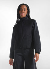 BOMBER IN LANA E NYLON NERO - Giacche e Giubbotti | DEHA