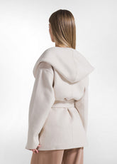 CAPPOTTO KIMONO CORTO IN LANA BIANCO - SALT WHITE | DEHA