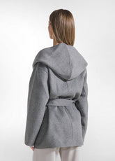 CAPPOTTO KIMONO CORTO IN LANA GRIGIO - SILVER GREY | DEHA