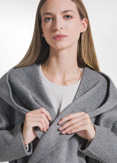 CAPPOTTO KIMONO CORTO IN LANA GRIGIO - SILVER GREY | DEHA