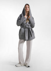 CAPPOTTO KIMONO CORTO IN LANA GRIGIO - SILVER GREY | DEHA