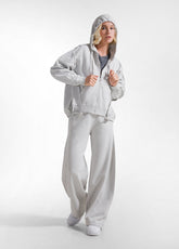 TUTA FELPA CON ZIP E CAPPUCCIO E PANTALONE IN FELPA GRIGIO - Comfort Sets | DEHA