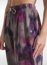 FLORAL PRINT TROUSERS - MULTICOLOR - CAMO KAKI BROWN | DEHA