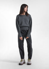 PANTALONE DRITTO IN VELLUTO STRETCH GRIGIO - LEAD | DEHA