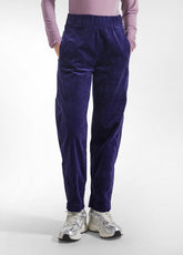 PURPLE STRETCH VELVET STRAIGHT TROUSERS - DEEP PURPLE | DEHA