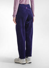 PURPLE STRETCH VELVET STRAIGHT TROUSERS - DEEP PURPLE | DEHA