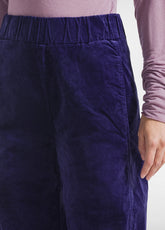 PURPLE STRETCH VELVET STRAIGHT TROUSERS - DEEP PURPLE | DEHA