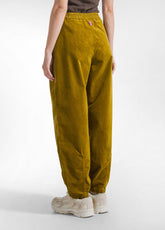 PANTALONE BALLOON IN VELLUTO STRETCH VERDE - MUSTARD GREEN | DEHA