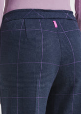 JACQUARD TROUSERS WITH CIGARETTE LEG IN BLUE - NIGHT BLUE | DEHA