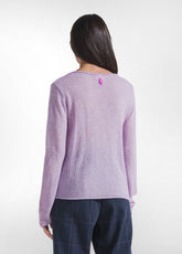 PURPLE BOAT NECK ALPACA WOOL BLEND SWEATER - BRIGHT VIOLET | DEHA