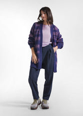 PURPLE BOAT NECK ALPACA WOOL BLEND SWEATER - BRIGHT VIOLET | DEHA