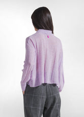 PURPLE TURTLENECK ALPACA WOOL BLEND SWEATER - BRIGHT VIOLET | DEHA
