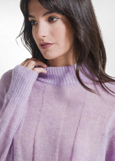PURPLE TURTLENECK ALPACA WOOL BLEND SWEATER - BRIGHT VIOLET | DEHA