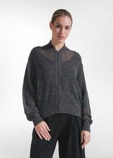 CARDIGAN IN MISTO LANA DI ALPACA CON ZIP GRIGIO - GREY | DEHA