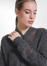 CARDIGAN IN MISTO LANA DI ALPACA CON ZIP GRIGIO - GREY | DEHA