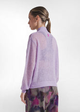 CARDIGAN IN MISTO LANA DI ALPACA CON ZIP VIOLA - BRIGHT VIOLET | DEHA