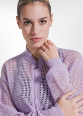 CARDIGAN IN MISTO LANA DI ALPACA CON ZIP VIOLA - BRIGHT VIOLET | DEHA