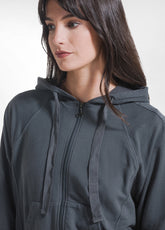 FELPA CON ZIP E CAPPUCCIO GRIGIO - LEAD | DEHA