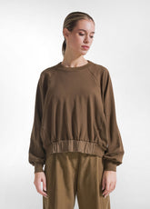 CLASSIC CREW NECK SWEATSHIRT BROWN - KAKI BROWN | DEHA