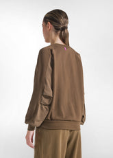 FELPA GIROCOLLO CLASSICA MARRONE - KAKI BROWN | DEHA