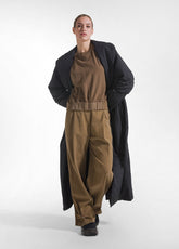 TUTA FELPA GIROCOLLO CLASSICA E PANTALONE PALAZZO MARRONE - Comfort Sets | DEHA