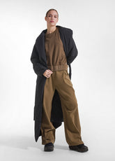 TUTA FELPA GIROCOLLO CLASSICA E PANTALONE PALAZZO MARRONE - Comfort Sets | DEHA