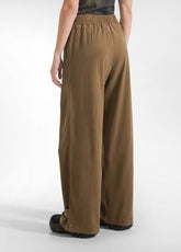 BROWN PALAZZO PANTS - KAKI BROWN | DEHA