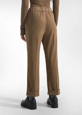 PANTALONE DRITTO CON RISVOLTO MARRONE - Pantaloni | DEHA