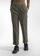 PANTALONE DRITTO CON RISVOLTO VERDE - CAMO GREEN | DEHA