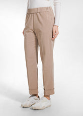 PANTALONE DRITTO CON RISVOLTO MARRONE - CAMEL BROWN | DEHA