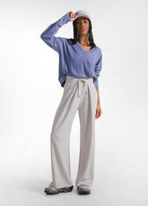 PURPLE V-NECK LONG SLEEVE T-SHIRT - DEEP PURPLE | DEHA