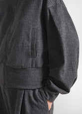 COMPLETO GIACCA IN FELPA E PANTALONE MORBIDO GESSATO GRIGIO - | DEHA