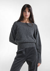 MAGLIONE GIROCOLLO IN MISTO LANA GRIGIO - GREY | DEHA