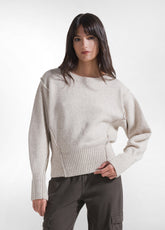 RUNDHALSPULLOVER AUS WOLLMIX - WEISS - Freizeitkleidung | DEHA