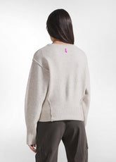 MAGLIONE GIROCOLLO IN MISTO LANA BIANCO - SALT WHITE | DEHA