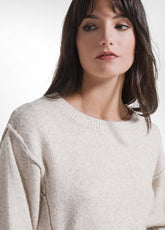 MAGLIONE GIROCOLLO IN MISTO LANA BIANCO - SALT WHITE | DEHA