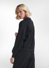 FELPA GIROCOLLO IN JACQUARD SPINA DI PESCE NERO - BLACK | DEHA