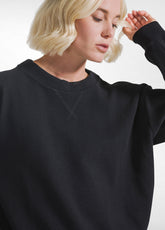 FELPA GIROCOLLO IN JACQUARD SPINA DI PESCE NERO - BLACK | DEHA